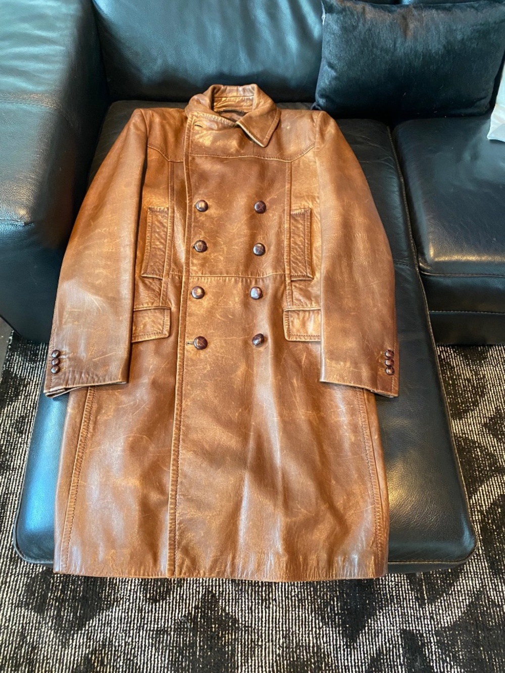DOLCE AND GABBANA  LONG COAT leather (lamb)